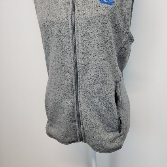 Southern Tide NC Tar Heels Fleece Vest Size S Full Zip Gray Mock Neck Pockets - Picture 5 of 8